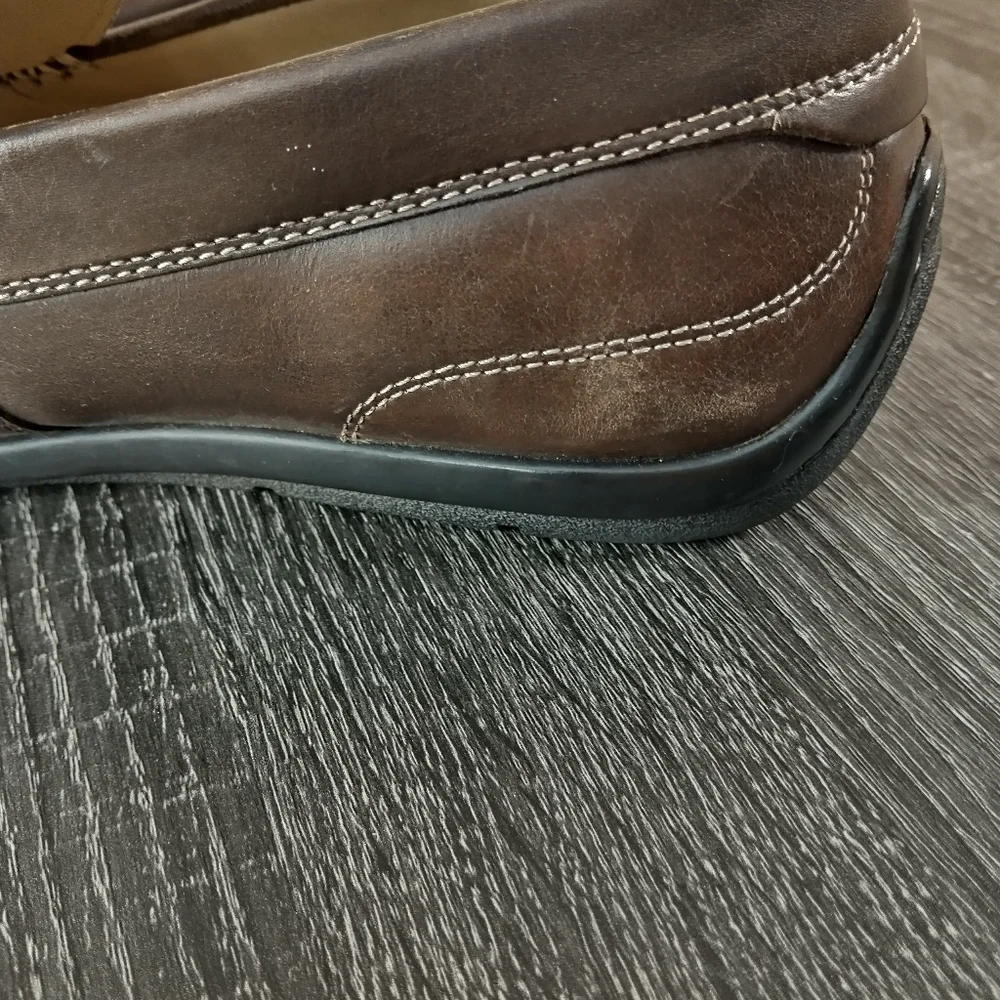 ECCO Classic Moc mens loafer. Size  9.5. Slip ons Leather great condition Brown - Picture 12 of 15